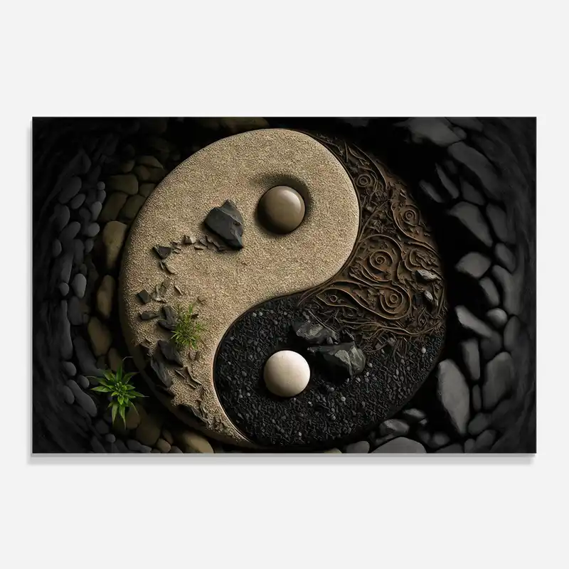 Küchenrückwand Glas Gray Pebbles Yinyang Billig