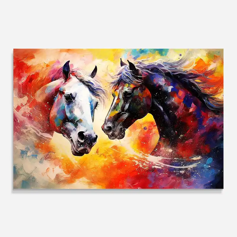 Garantierte Lieferung Küchenrückwand Glas Horses Color Mix