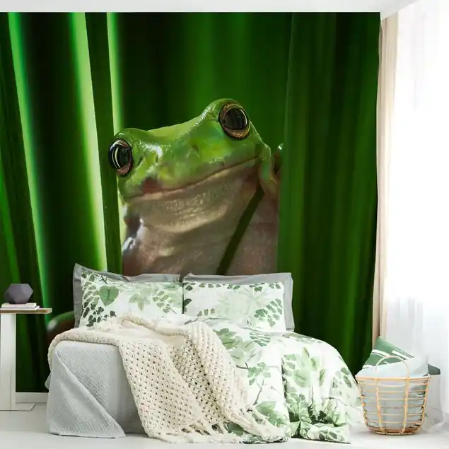 Fröhlicher Frosch Fototapete • Vliestapete + Kleister • hergestellt in Deutschland Ausverkauf