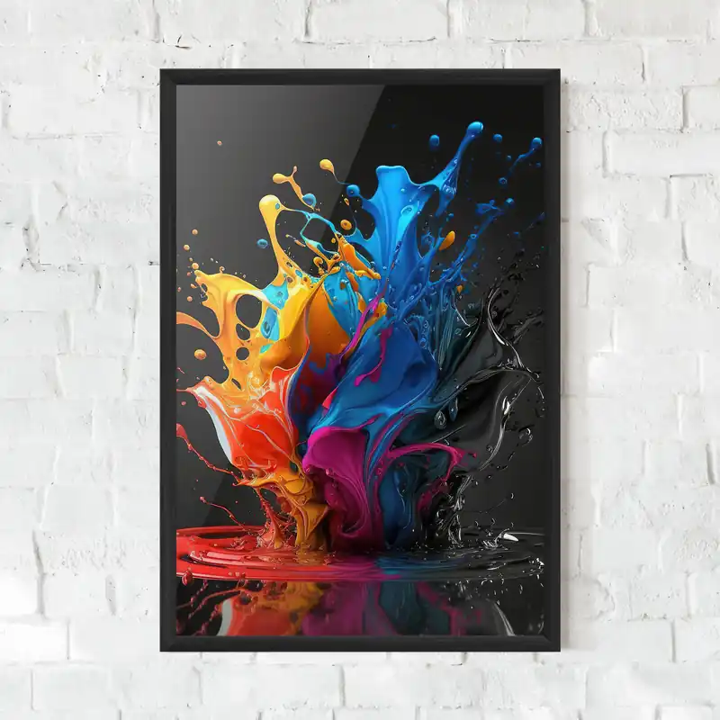 Sale Gerahmte Poster Black Blue Splash