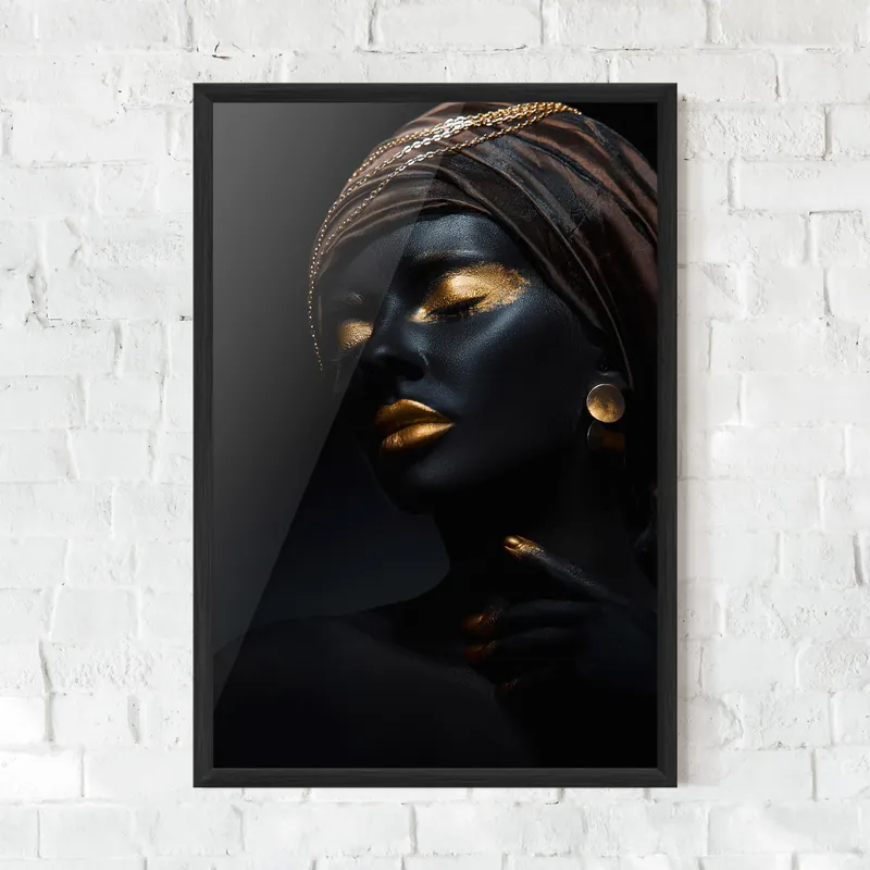Solange Der Vorrat Reicht Gerahmte Poster Black Gold Skin