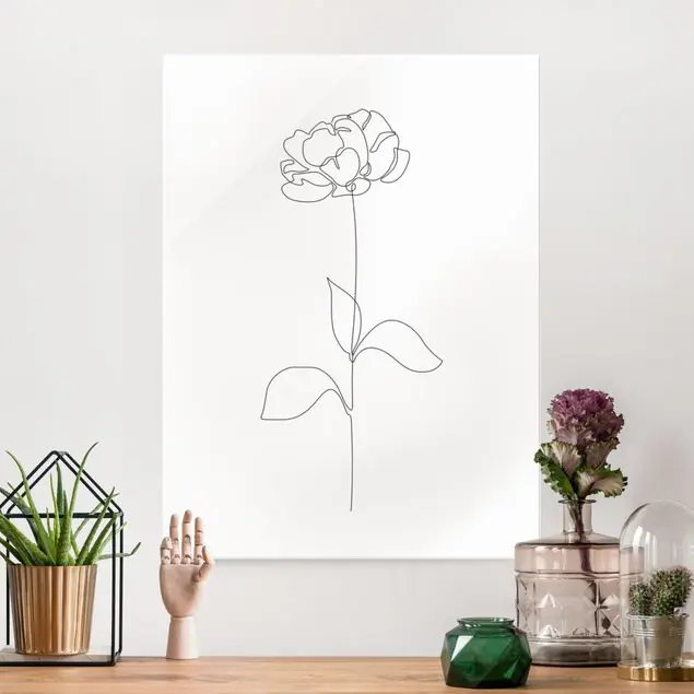 Line Art Blumen - Pfingstrose Must-Have