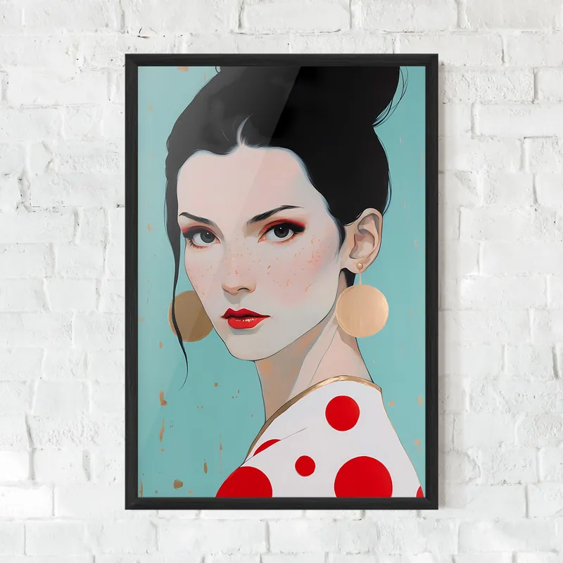 Gerahmte Poster Asian Style Portrait Top-Angebot