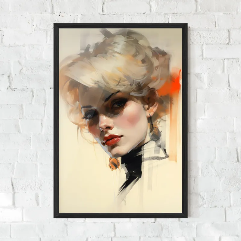 Gerahmte Poster Rockabilly Blonde Girl Solange Der Vorrat Reicht