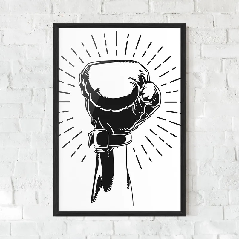 Bestpreis Gerahmte Poster White Hand Boxing