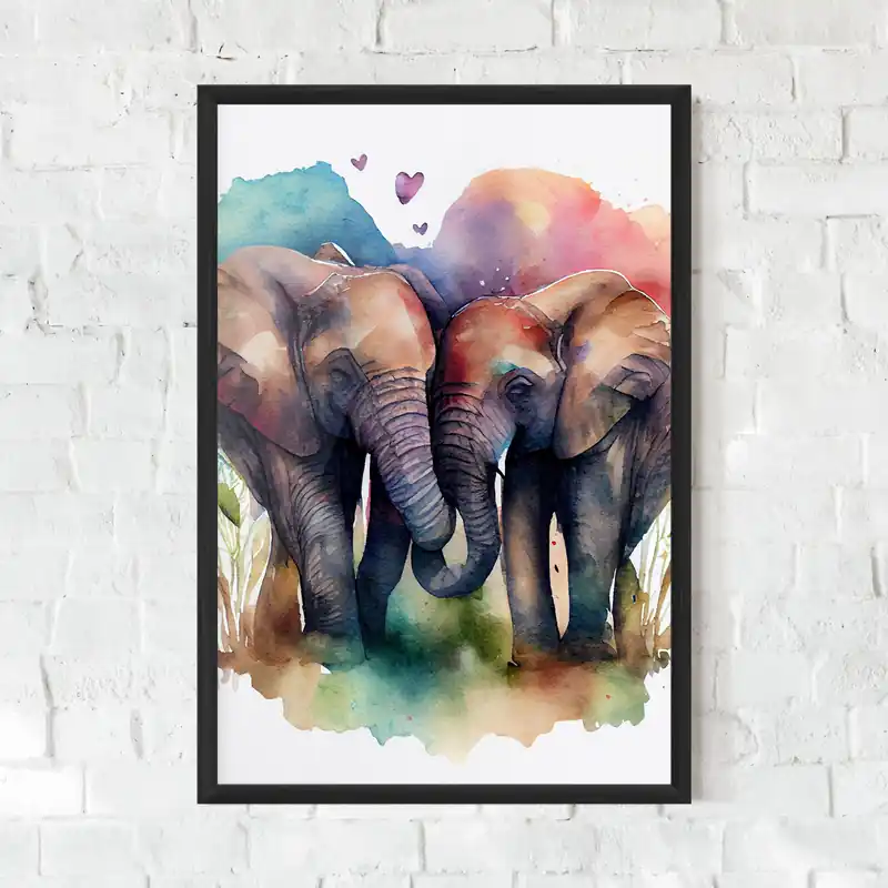 Gerahmte Poster Watercolor Love Sale