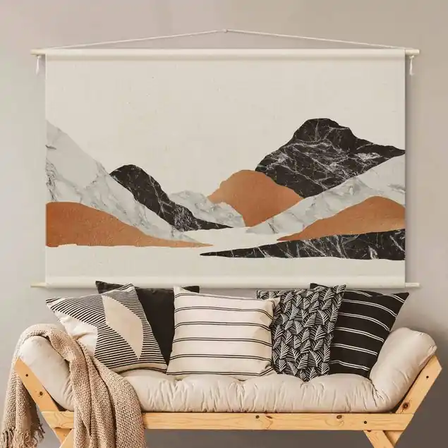 Landschaft in Marmor und Kupfer II Neue Kollektion
