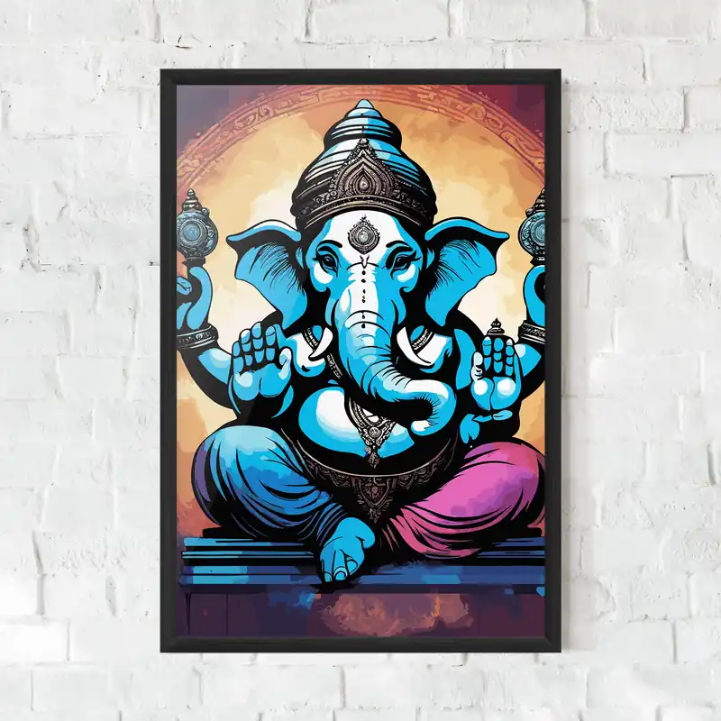 Gerahmte Poster Colorful Chaturthi Kostenloser Rückversand