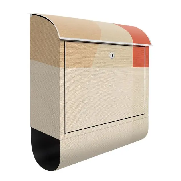 Oranges Rechteck auf Beige Briefkasten Nur Für Kurze Zeit
