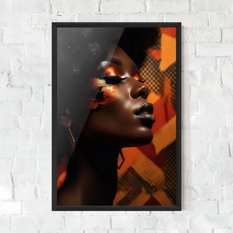 Heißes Angebot Gerahmte Poster Orange Makeup Woman