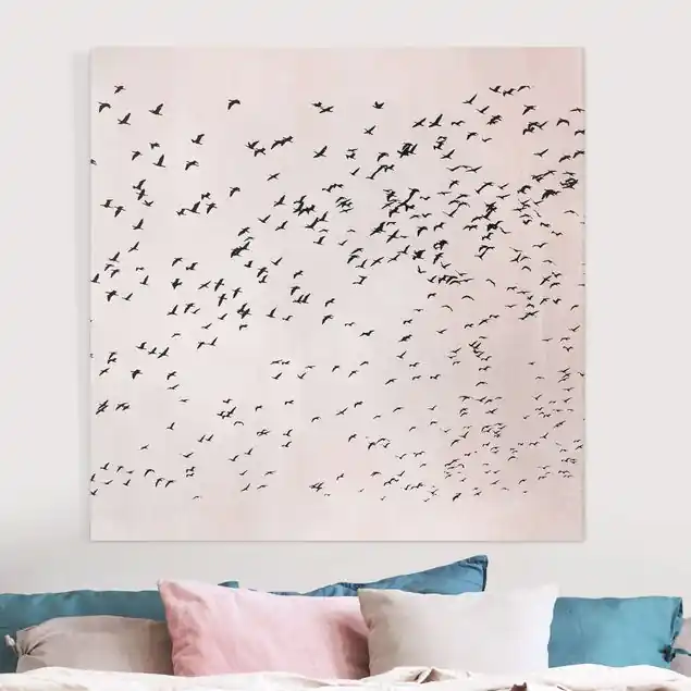 Highlight Vogelschwarm im Sonnenuntergang