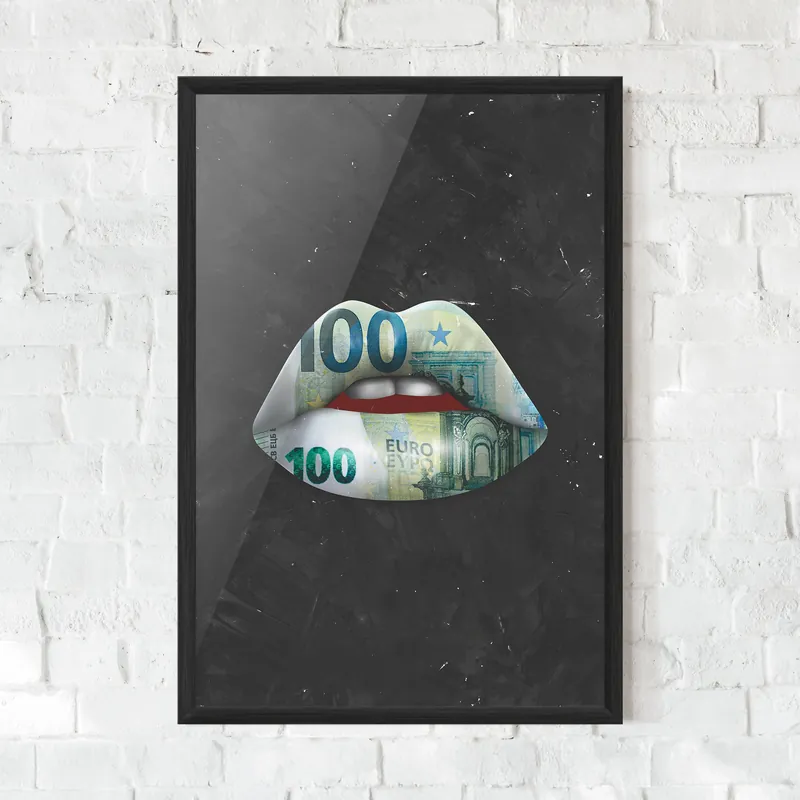 Gerahmte Poster Money On The Women Top-Preis