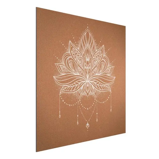 Meistverkauft Boho Lotusblüte weiß Korkoptik