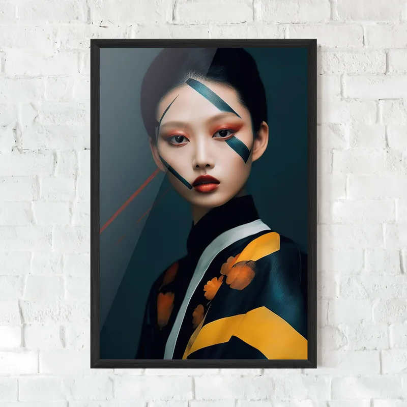 Gerahmte Poster Asian Painted Woman Jetzt Kaufen