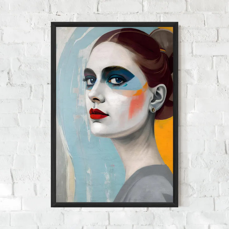 Nur Für Kurze Zeit Gerahmte Poster White Blue Makeup