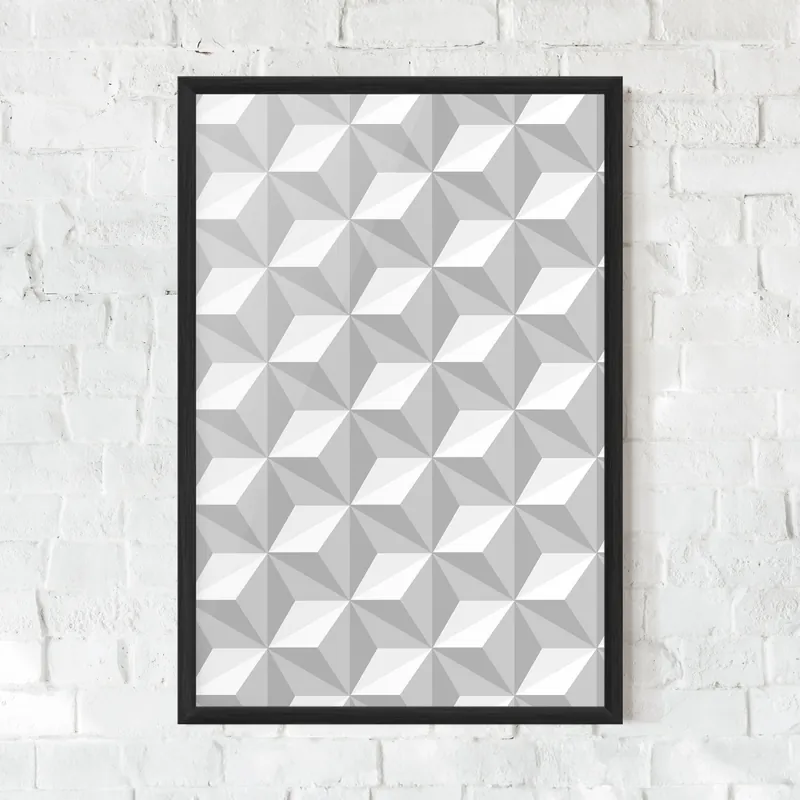 Abverkauf Gerahmte Poster White Triangle Pattern