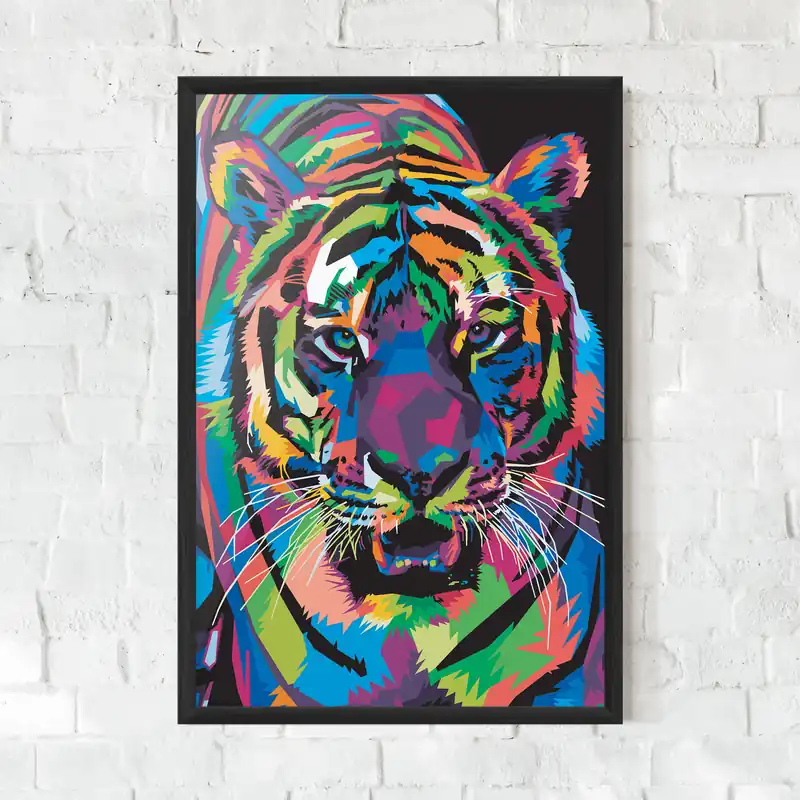 Direkt Vom Hersteller Gerahmte Poster Mix Color Tiger