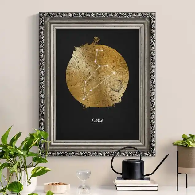 Sternzeichen Löwe Grau Gold Zertifiziert