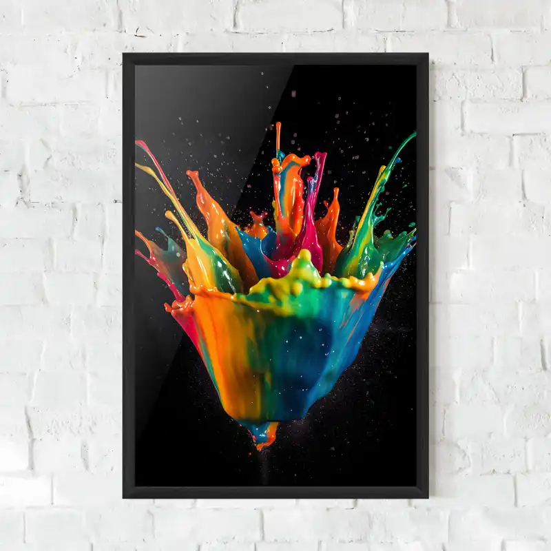 Gerahmte Poster Colorful Paint Dropped Highlight