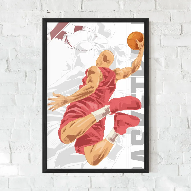 Versand Am Gleichen Tag Gerahmte Poster Pink Basketball