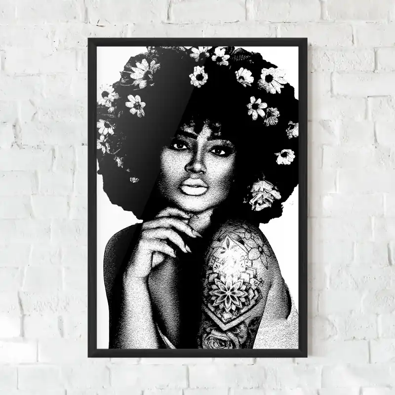 Gerahmte Poster Flower African Woman Mega-Angebot