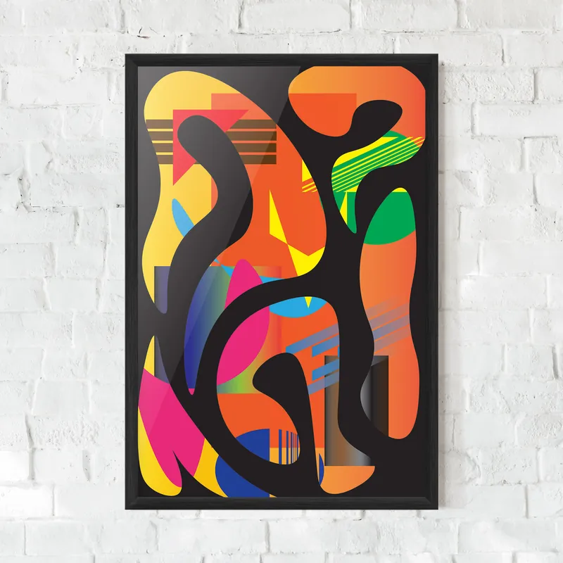 Gerahmte Poster Shape Abstract Orange Kracherpreis