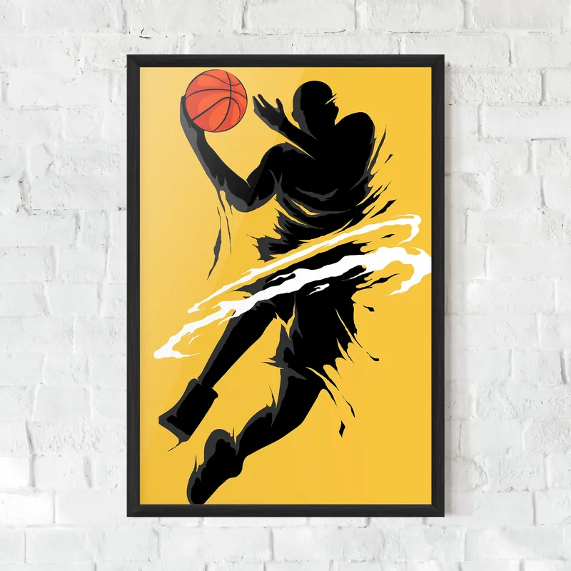 Abverkauf Gerahmte Poster Basketball Smoke