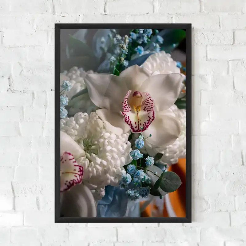 Preisknaller Gerahmte Poster White Orchid With Blue