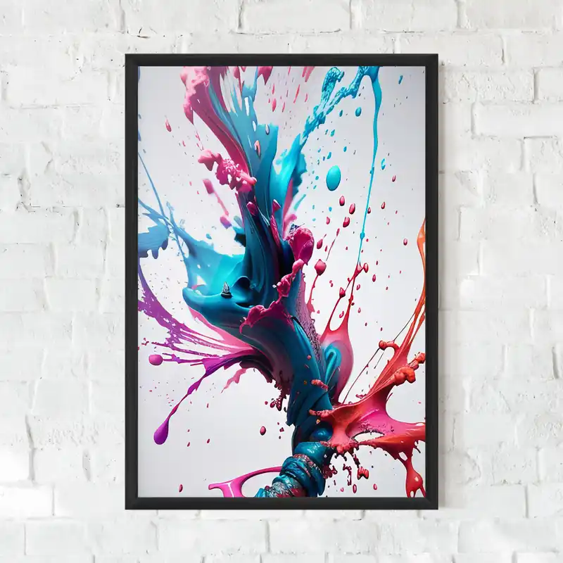 Top-Seller Gerahmte Poster Blue Pink Splash