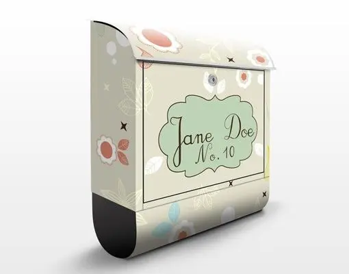 No.JS182 WunschText Verspielt Briefkasten mit eigenem Text Neu