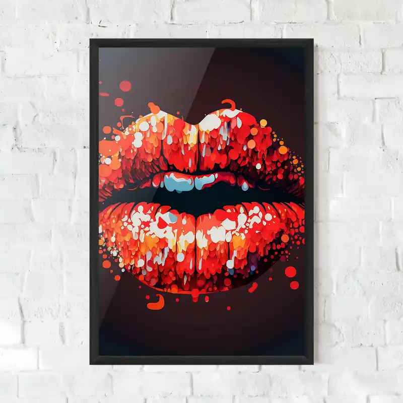 Gerahmte Poster Red Lips With Word Lips It Schneller Versand