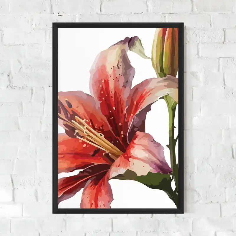 Saisonangebot Gerahmte Poster Pretty Red Purple Lily