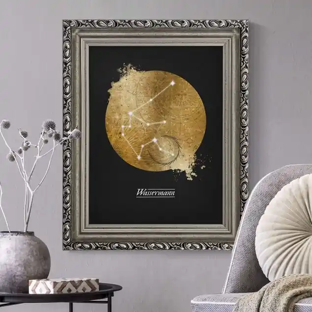 Sternzeichen Wassermann Grau Gold Aktuell