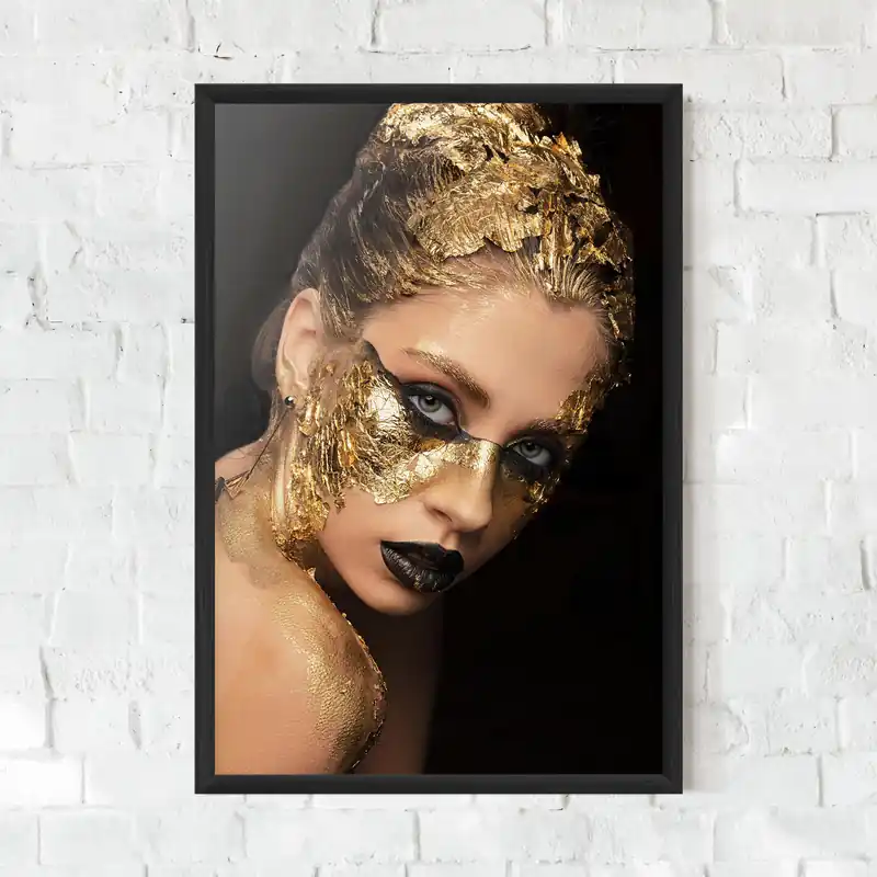 Gerahmte Poster Golden Foil Face Nur Heute