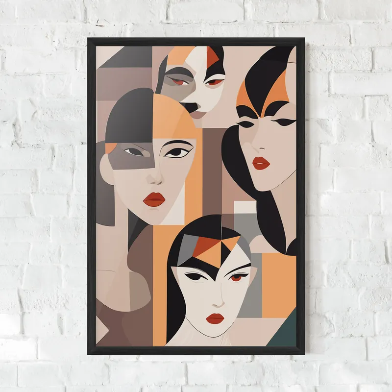 Gerahmte Poster Abstract Women Lips Markenprodukt