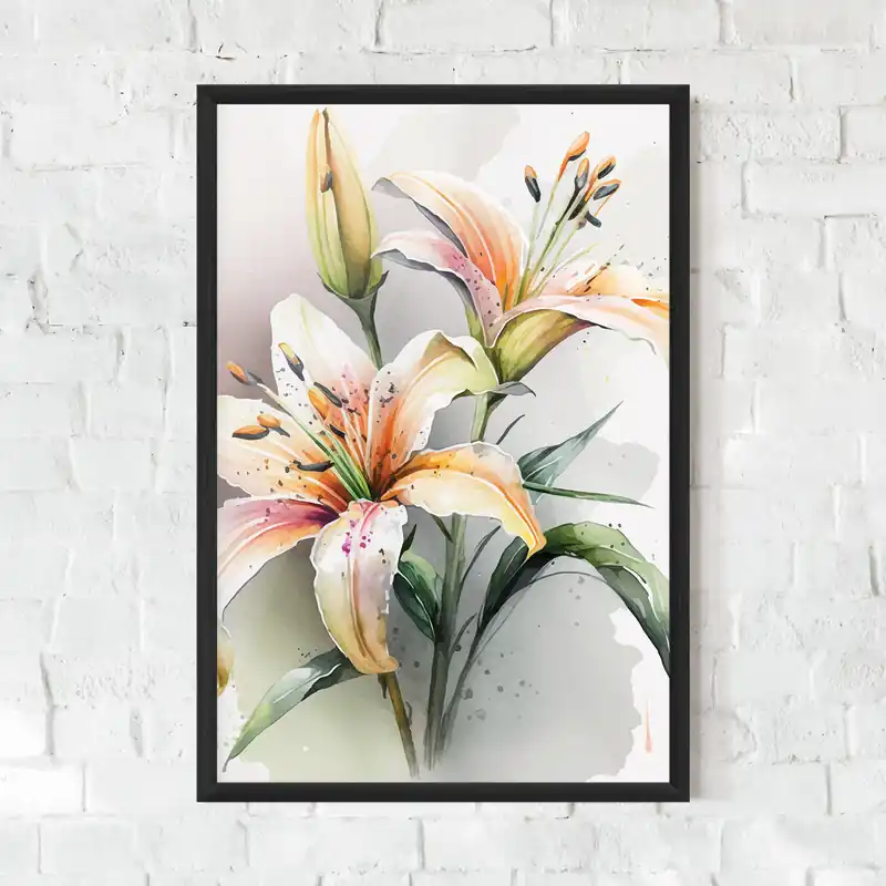 Direktkauf Gerahmte Poster White Orange Lily