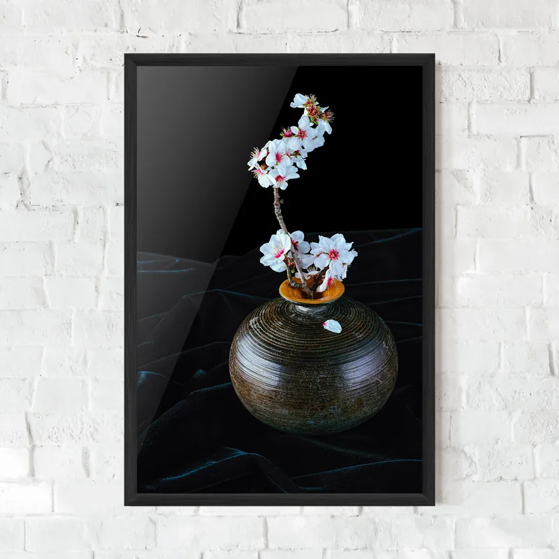 Sichere Zahlung Gerahmte Poster Brown Vase Flowers
