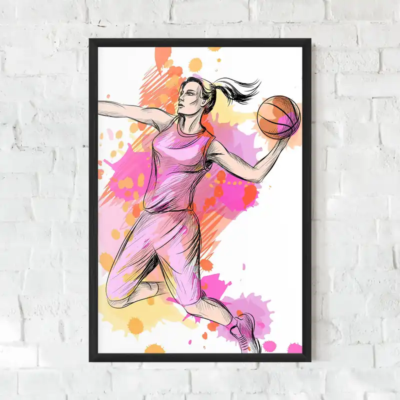 Gerahmte Poster Pink Basket Player Online Kaufen