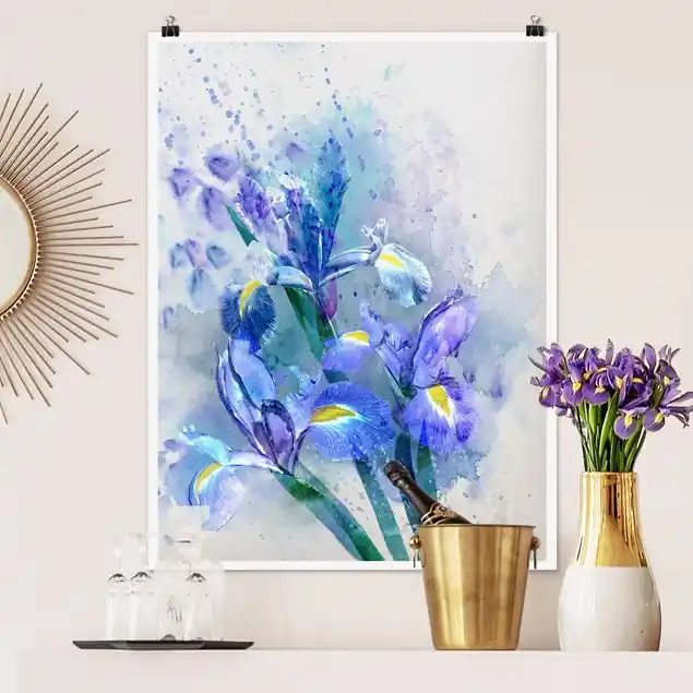Aquarell Blumen Iris Sofort Bestellen