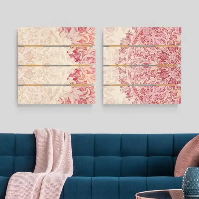 Mandala Aquarell Ornament Set beige pink Neu Im Sortiment