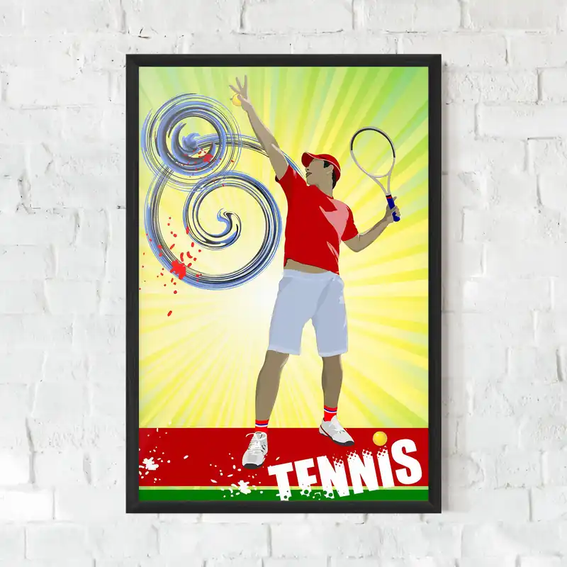 Super-Preis Gerahmte Poster Tennis Spiral