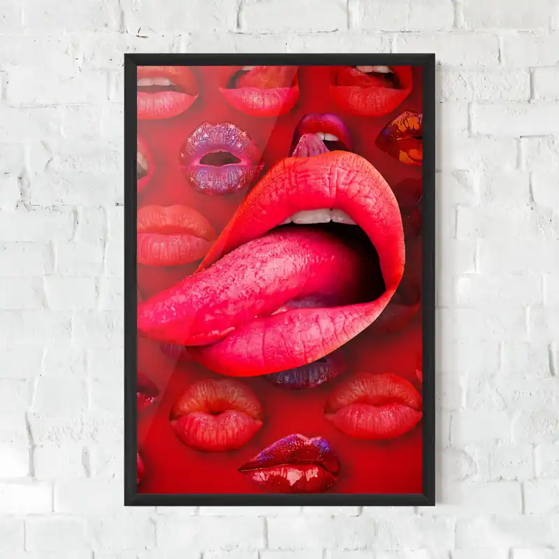 Gerahmte Poster Big Tongue Collage Sichere Zahlung