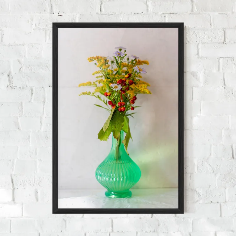 Aktuell Gerahmte Poster Green Pretty Vase