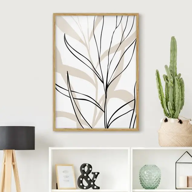 Pflanzenlinien Schwarz und Beige Bestpreis