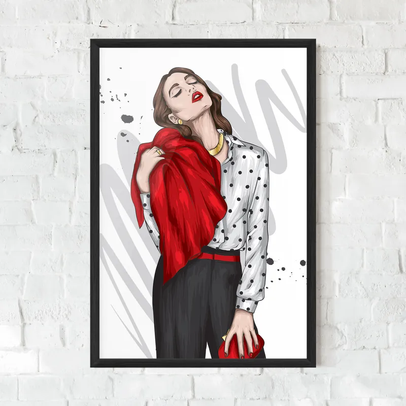 Kracherpreis Gerahmte Poster Modern Black Red