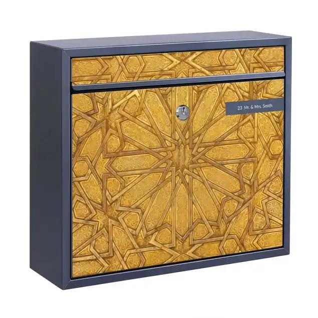 Preisreduziert Goldene Islamische Ornamente Briefkasten mit eigenem Text