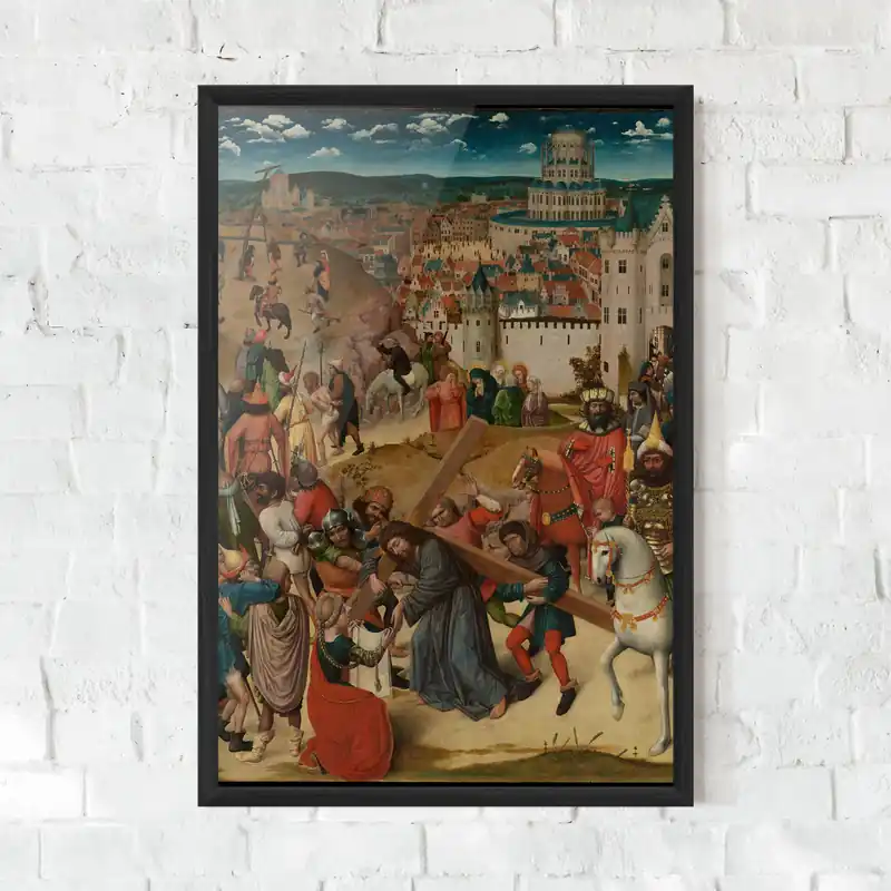 Neuheit Gerahmte Poster People Holding Cross
