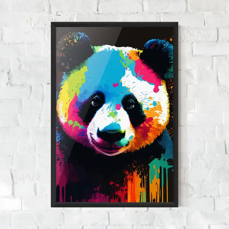Gerahmte Poster Panda Color Art Mega-Angebot