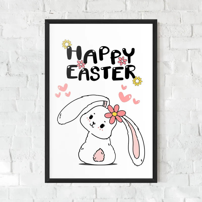 Sonderangebot Gerahmte Poster Cute Spring Bunny