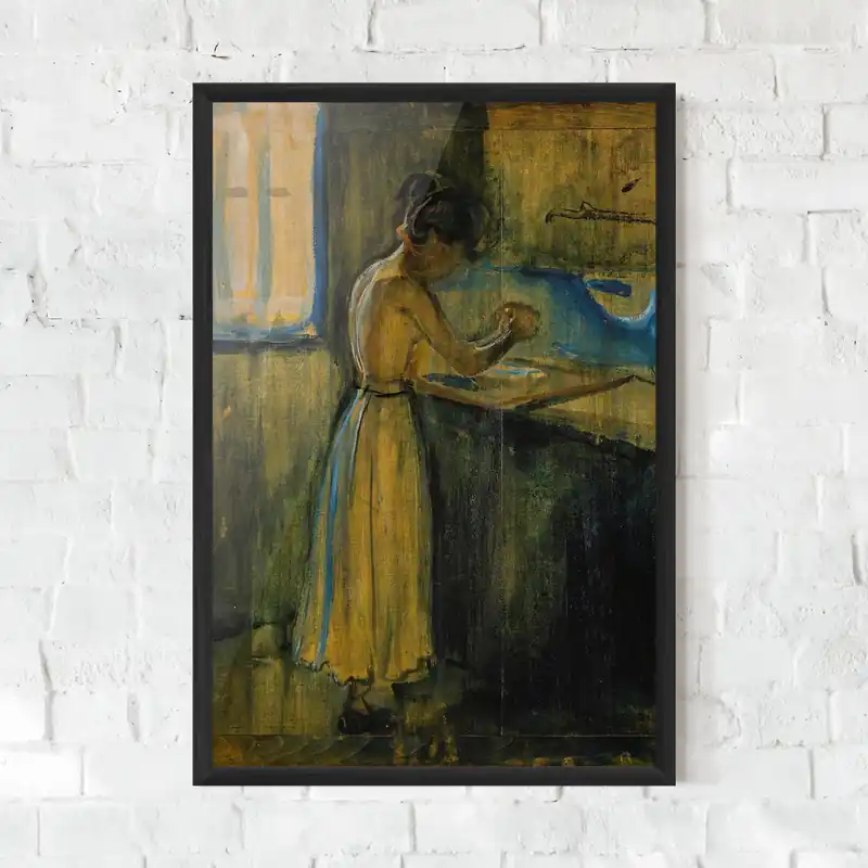 Top-Preis Gerahmte Poster Woman Washing Herself